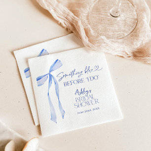 Blue Bow Brautparty, etwas Blau bevor ich tue Serviette