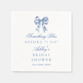 Blue Bow Brautparty, etwas Blau bevor ich tue Serviette (Vorderseite)