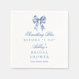 Blue Bow Brautparty, etwas Blau bevor ich tue Serviette