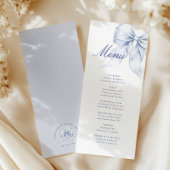 Blue Bow Brautparty Menükarte
