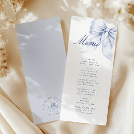 Blue Bow Brautparty Menükarte