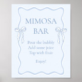 Blue Bow Brautparty Mimosa Bar Poster (Vorne)