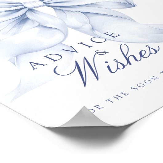 Blue Bow Brautparty Ratschläge & Wünsche Tabellenz Poster (Ecke)