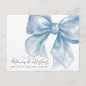 Blue Bow Brautparty Ratschläge wünscht Begleitkarte (Vorderseite)