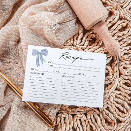 Blue Bow Brautparty Rezept Card Einladung