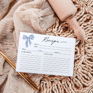 Blue Bow Brautparty Rezept Card Einladung