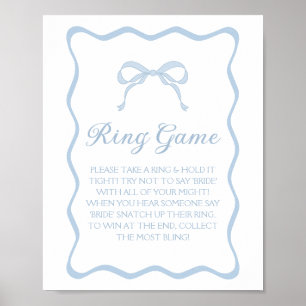 Blue Bow Brautparty Ring Game Poster