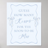 Blue Bow Brautparty schätzt wie viele Küsse Poster (Vorne)
