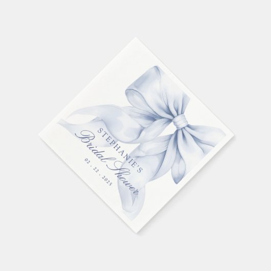 Blue Bow Brautparty Serviette (Ecke)