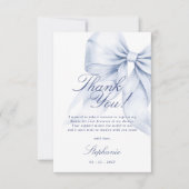 Blue Bow Brautparty Vielen Dank Karte (Vorderseite)