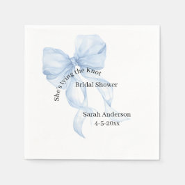 Blue Bow Bridal Shower Napkins Serviette