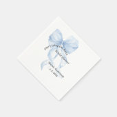 Blue Bow Bridal Shower Napkins Serviette (Ecke)
