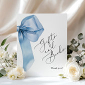 Blue Bow Bücher und Geschenke elegante Kalligraphi Poster