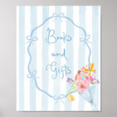 Blue Bow Bücher und Geschenke whimsical Blumenkohl Poster (Vorne)