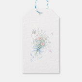 Blue Bow Butterfly Baby Shower Thank You Geschenkanhänger (Rückseite)