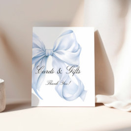 Blue Bow Cards and Gifts Sign, Coquette Bow Poster