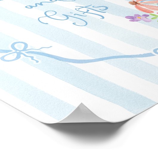 Blue Bow Cards und Geschenke whimsical Blumen Poster (Ecke)