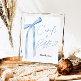 Blue Bow Cards und GIfts Zeichen Poster