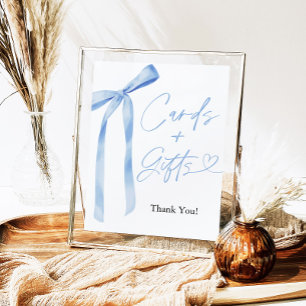 Blue Bow Cards und GIfts Zeichen Poster