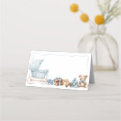 Blue Bow Carriage Baby Shower Appointment Card Terminkarte (Rückseite)