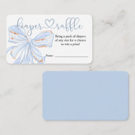 Blue Bow Chic Boy Baby Dusche Windeln Raffenkarte Begleitkarte
