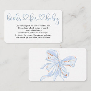 Blue Bow Chic Boy Baby Shooting Books for Baby Car Begleitkarte