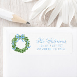 Blue Bow Christmas Boxwood-Anrede