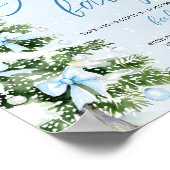 Blue Bow Christmas Tree Baby Shower Don't Say Baby Poster (Ecke)