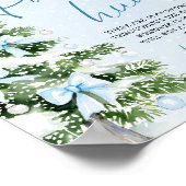Blue Bow Christmas Tree Baby Shower Pacifier Hunt Poster (Ecke)