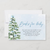 Blue Bow Christmas Tree Books for Baby Baby Shower Einladung (Vorderseite)
