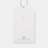 Blue Bow Christmas Wappen Geschenkanhänger (Rückseite)