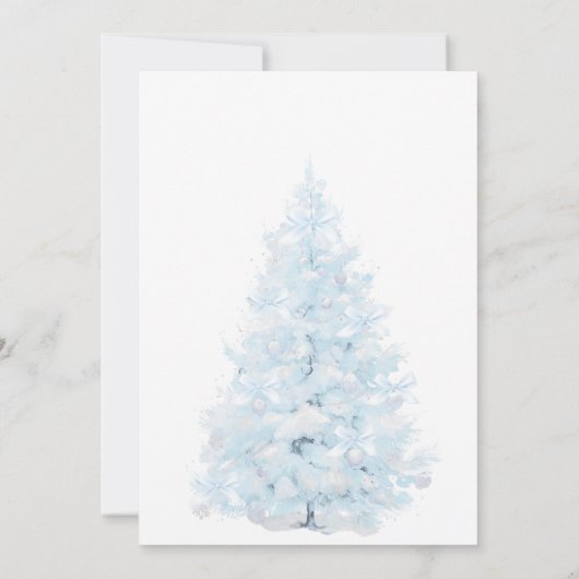 Blue Bow Cold Outside Boy Baby Shower Einladung (Rückseite)