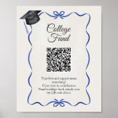 Blue Bow College Fund Abschluss-QR-Code Poster (Vorne)