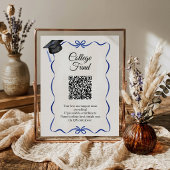 Blue Bow College Fund Abschluss-QR-Code Poster