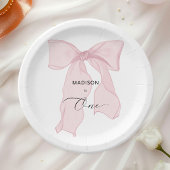 Blue Bow Coquette 1. Geburtstag Pappteller