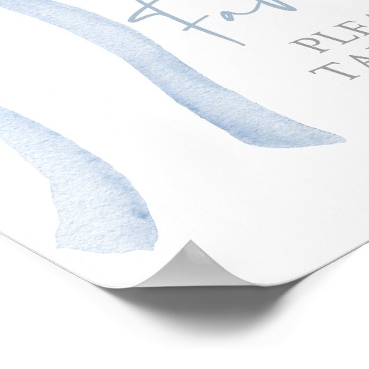 Blue Bow Coquette Baby Dusche Favorit Schild (Ecke)