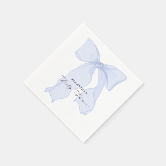 Blue Bow Coquette Baby Dusche Serviette (Ecke)