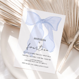 Blue Bow Coquette Birthday Einladung