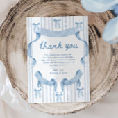 Blue Bow Coquette Blue Boy Baby Dusche Dankeskarte
