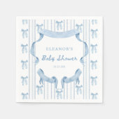 Blue Bow Coquette Blue Boy Baby Dusche Serviette (Vorderseite)