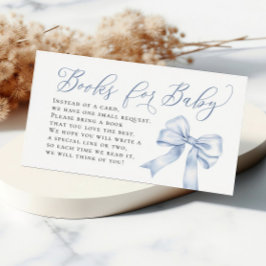 Blue Bow Coquette Books für Babybuchanfragen Begleitkarte