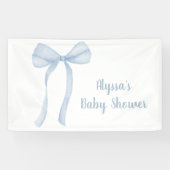 Blue Bow Coquette Boy Baby Dusche Banner (Horizontal)