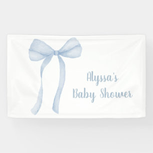 Blue Bow Coquette Boy Baby Dusche Banner