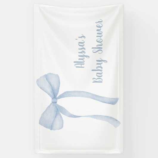 Blue Bow Coquette Boy Baby Dusche Banner (Vertikal)