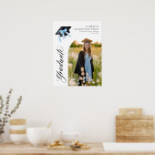 Blue Bow Coquette Graduation Cap Graduate Willkomm Poster (Küche)