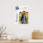 Blue Bow Coquette Graduation Cap Graduate Willkomm Poster (Küche)