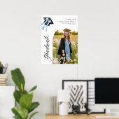 Blue Bow Coquette Graduation Cap Graduate Willkomm Poster (Heimbüro)