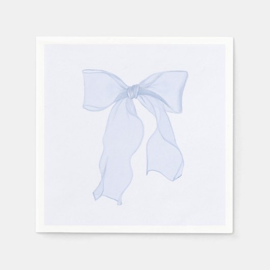 Blue Bow Coquette Paper Serviette (Vorderseite)