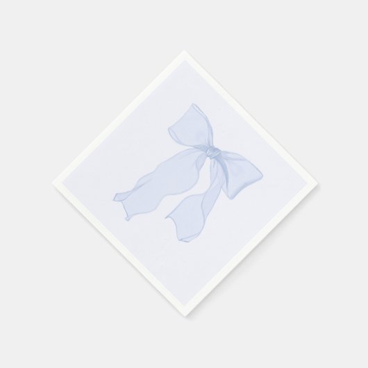 Blue Bow Coquette Paper Serviette (Ecke)