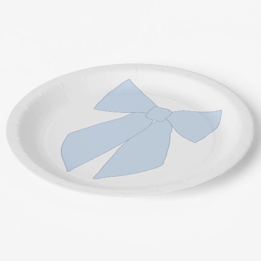 Blue Bow Coquette Pappteller (Schrägansicht)